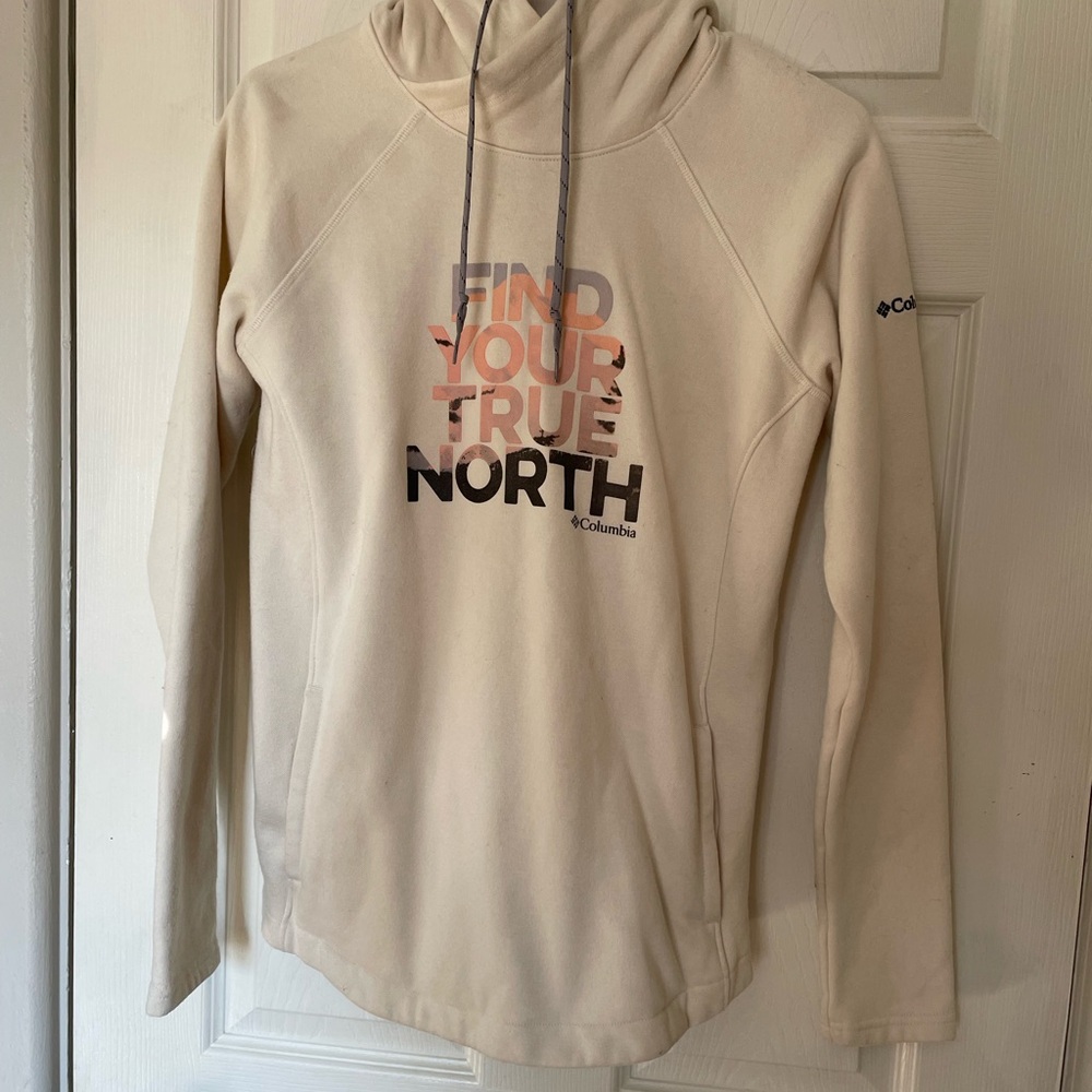 Columbia Cream Hoodie with Graphic Print